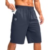 image:imageG Gradual Mens Athletic Shorts with Pockets 9  11 Long Basketball Shorts Lightweight Quick Dry Gym Workout Shorts for MenNavy