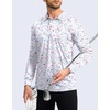 image:imageMens Polo Shirt Long Sleeve Golf Shirts Lightweight UPF 50 Sun Protection Cool Shirts for Men Work Fishing OutdoorWhite Colored Dots
