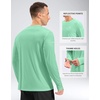 image:imageMens Sun Protection Long Sleeve Grid Shirts UPF 50 Rash Guard Swim Lightweight Cooling UV ShirtMint Green