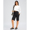 image:imageG Gradual Bermuda Shorts for Women with Pockets 12 Knee Length Womens High Waisted Stretch Long Shorts Walking CasualBlack