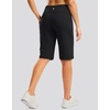 image:imageG Gradual Bermuda Shorts for Women with Pockets 12 Knee Length Womens High Waisted Stretch Long Shorts Walking CasualBlack