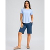 image:imageG Gradual Bermuda Shorts for Women with Pockets 12 Knee Length Womens High Waisted Stretch Long Shorts Walking CasualBlue