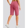 image:imageG Gradual Bermuda Shorts for Women with Pockets 12 Knee Length Womens High Waisted Stretch Long Shorts Walking CasualBriar Rose