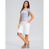 image:imageG Gradual Bermuda Shorts for Women with Pockets 12 Knee Length Womens High Waisted Stretch Long Shorts Walking CasualCwhite