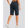 image:imageG Gradual Bermuda Shorts for Women with Pockets 12 Knee Length Womens High Waisted Stretch Long Shorts Walking CasualDark Grey