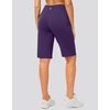 image:imageG Gradual Bermuda Shorts for Women with Pockets 12 Knee Length Womens High Waisted Stretch Long Shorts Walking CasualDark Purple