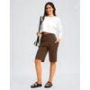 image:imageG Gradual Bermuda Shorts for Women with Pockets 12 Knee Length Womens High Waisted Stretch Long Shorts Walking CasualEspresso