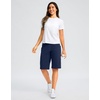 image:imageG Gradual Bermuda Shorts for Women with Pockets 12 Knee Length Womens High Waisted Stretch Long Shorts Walking CasualNavy