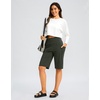 image:imageG Gradual Bermuda Shorts for Women with Pockets 12 Knee Length Womens High Waisted Stretch Long Shorts Walking CasualOlive