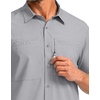 image:imageG Gradual Mens Fishing Shirts with Zipper Pockets UPF 50 Lightweight Cool Short Sleeve Button Down Shirts for Men HikingCool Grey