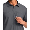 image:imageG Gradual Mens Fishing Shirts with Zipper Pockets UPF 50 Lightweight Cool Short Sleeve Button Down Shirts for Men HikingDark Grey