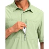 image:imageG Gradual Mens Fishing Shirts with Zipper Pockets UPF 50 Lightweight Cool Short Sleeve Button Down Shirts for Men HikingLight Green