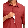 image:imageG Gradual Mens Fishing Shirts with Zipper Pockets UPF 50 Lightweight Cool Short Sleeve Button Down Shirts for Men HikingRed