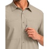 image:imageG Gradual Mens Fishing Shirts with Zipper Pockets UPF 50 Lightweight Cool Short Sleeve Button Down Shirts for Men HikingSage Green