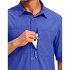 image:imageG Gradual Mens Fishing Shirts with Zipper Pockets UPF 50 Lightweight Cool Short Sleeve Button Down Shirts for Men HikingSky Vivid Blue