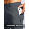 image:imageG Gradual Mens Golf Pants 303234 Stretch Work Dress Pants Lightweight Casual Slacks with Zipper PocketsDark Gray