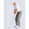 image:imageG Gradual Mens Golf Pants 303234 Stretch Work Dress Pants Lightweight Casual Slacks with Zipper PocketsLight Grey