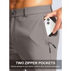 image:imageG Gradual Mens Golf Pants 303234 Stretch Work Dress Pants Lightweight Casual Slacks with Zipper PocketsLight Grey