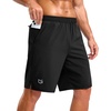 image:imageG Gradual Mens Workout Gym Shorts with 2 Zipper Pockets 7 5 9 Quick Dry Athletic Running Basketball Shorts for MenBlack