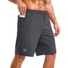 image:imageG Gradual Mens Workout Gym Shorts with 2 Zipper Pockets 7 5 9 Quick Dry Athletic Running Basketball Shorts for MenDark Grey