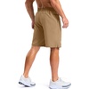 image:imageG Gradual Mens Workout Gym Shorts with 2 Zipper Pockets 7 5 9 Quick Dry Athletic Running Basketball Shorts for MenDark Khaki
