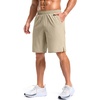 image:imageG Gradual Mens Workout Gym Shorts with 2 Zipper Pockets 7 5 9 Quick Dry Athletic Running Basketball Shorts for MenKhaki