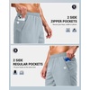 image:imageG Gradual Mens Workout Gym Shorts with 2 Zipper Pockets 7 5 9 Quick Dry Athletic Running Basketball Shorts for MenLight Grey