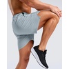 image:imageG Gradual Mens Workout Gym Shorts with 2 Zipper Pockets 7 5 9 Quick Dry Athletic Running Basketball Shorts for MenLight Grey