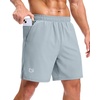image:imageG Gradual Mens Workout Gym Shorts with 2 Zipper Pockets 7 5 9 Quick Dry Athletic Running Basketball Shorts for MenLight Grey