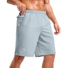 image:imageG Gradual Mens Workout Gym Shorts with 2 Zipper Pockets 7 5 9 Quick Dry Athletic Running Basketball Shorts for MenLight Grey