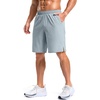 image:imageG Gradual Mens Workout Gym Shorts with 2 Zipper Pockets 7 5 9 Quick Dry Athletic Running Basketball Shorts for MenLight Grey
