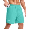 image:imageG Gradual Mens Workout Gym Shorts with 2 Zipper Pockets 7 5 9 Quick Dry Athletic Running Basketball Shorts for MenMint Green