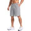 image:imageG Gradual Mens Workout Gym Shorts with 2 Zipper Pockets 7 5 9 Quick Dry Athletic Running Basketball Shorts for MenPlatinum Grey