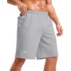image:imageG Gradual Mens Workout Gym Shorts with 2 Zipper Pockets 7 5 9 Quick Dry Athletic Running Basketball Shorts for MenPlatinum Grey