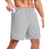 image:imageG Gradual Mens Workout Gym Shorts with 2 Zipper Pockets 7 5 9 Quick Dry Athletic Running Basketball Shorts for MenPlatinum Grey