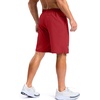 image:imageG Gradual Mens Workout Gym Shorts with 2 Zipper Pockets 7 5 9 Quick Dry Athletic Running Basketball Shorts for MenRed
