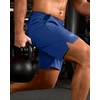image:imageG Gradual Mens Workout Gym Shorts with 2 Zipper Pockets 7 5 9 Quick Dry Athletic Running Basketball Shorts for MenRoyal Blue