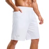 image:imageG Gradual Mens Workout Gym Shorts with 2 Zipper Pockets 7 5 9 Quick Dry Athletic Running Basketball Shorts for MenWhite