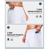 image:imageG Gradual Mens Workout Gym Shorts with 2 Zipper Pockets 7 5 9 Quick Dry Athletic Running Basketball Shorts for MenWhite