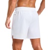image:imageG Gradual Mens Workout Gym Shorts with 2 Zipper Pockets 7 5 9 Quick Dry Athletic Running Basketball Shorts for MenWhite