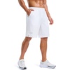 image:imageG Gradual Mens Workout Gym Shorts with 2 Zipper Pockets 7 5 9 Quick Dry Athletic Running Basketball Shorts for MenWhite