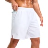 image:imageG Gradual Mens Workout Gym Shorts with 2 Zipper Pockets 7 5 9 Quick Dry Athletic Running Basketball Shorts for MenWhite
