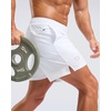 image:imageG Gradual Mens Workout Gym Shorts with 2 Zipper Pockets 7 5 9 Quick Dry Athletic Running Basketball Shorts for MenWhite
