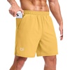 image:imageG Gradual Mens Workout Gym Shorts with 2 Zipper Pockets 7 5 9 Quick Dry Athletic Running Basketball Shorts for MenYellow