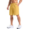image:imageG Gradual Mens Workout Gym Shorts with 2 Zipper Pockets 7 5 9 Quick Dry Athletic Running Basketball Shorts for MenYellow