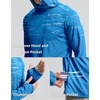 image:imageMens Sun Protection Shirts UPF 50 Long Sleeve Hoodie with 2 Pockets UV SPF Fishing Hiking Rash Guard ShirtsGradient Blue White
