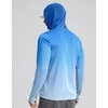 image:imageMens Sun Protection Shirts UPF 50 Long Sleeve Hoodie with 2 Pockets UV SPF Fishing Hiking Rash Guard ShirtsGradient Blue White