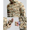 image:imageMens Sun Protection Shirts UPF 50 Long Sleeve Hoodie with 2 Pockets UV SPF Fishing Hiking Rash Guard ShirtsOlivine Brown Camo
