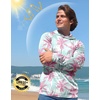 image:imageMens Sun Protection Shirts UPF 50 Long Sleeve Hoodie with 2 Pockets UV SPF Fishing Hiking Rash Guard ShirtsPink Coconut Tree