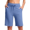 image:imageG Gradual Bermuda Shorts for Women with Pockets 10 Knee Length Womens High Waisted Long Shorts for Walking Athletic WorkoutHaze Blue